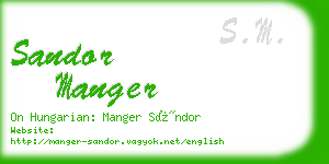 sandor manger business card